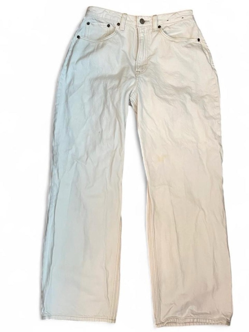 Abercrombie & Fitch Women's Straight Leg Jeans in Off-White